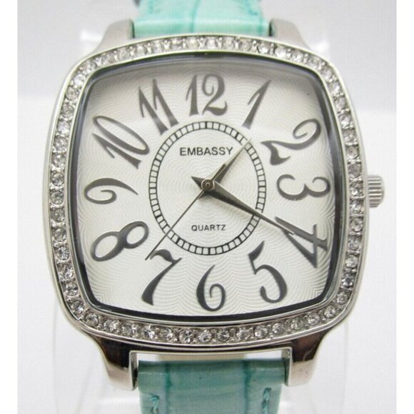 Women Embassy Crystal Quartz WR Analog 34mm Watch (H305) "New Battery" - Picture 1 of 8